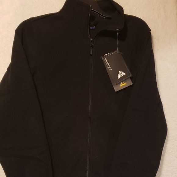 NWT Urban Outdoor Black Fleece Full Zip Jacket - Picture 1 of 5